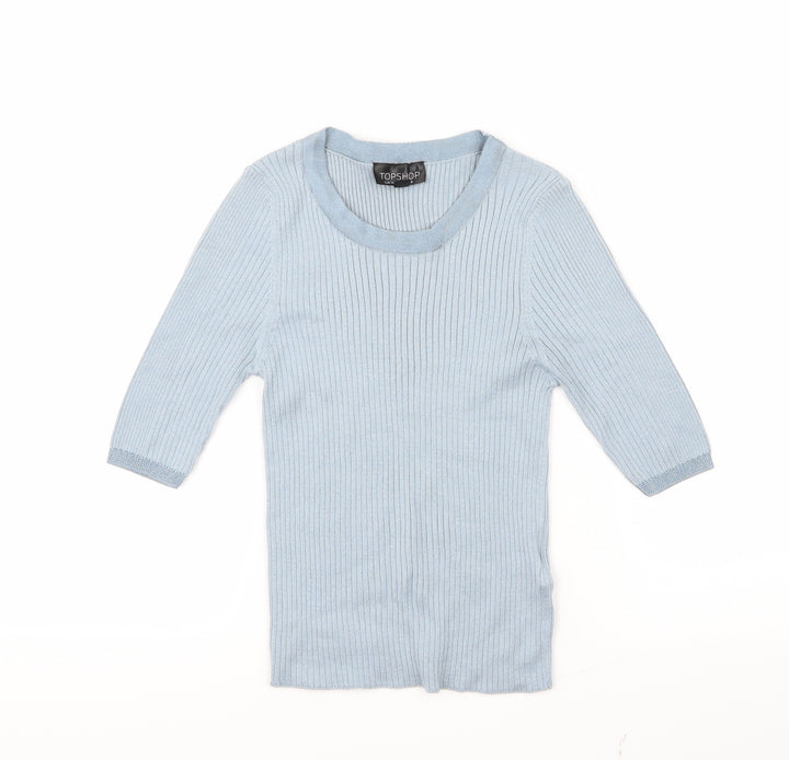 Topshop Womens Blue   Cropped T-Shirt Size 8