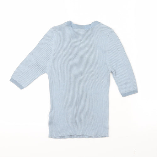 Topshop Womens Blue   Cropped T-Shirt Size 8