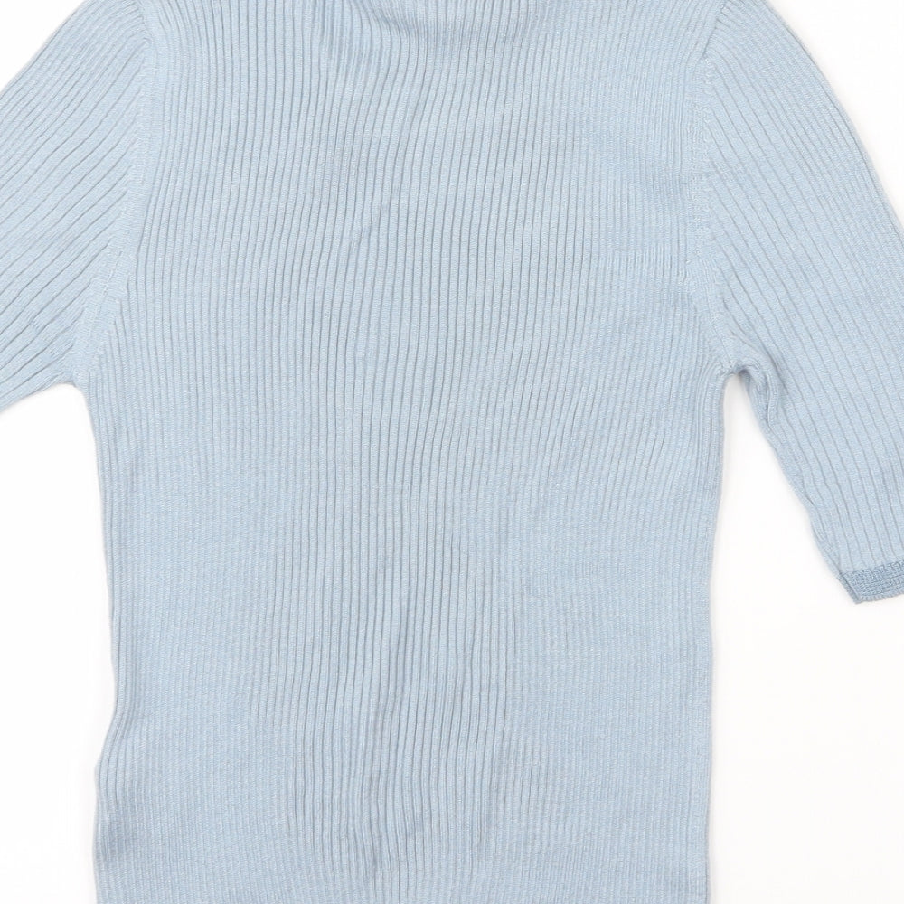 Topshop Womens Blue   Cropped T-Shirt Size 8