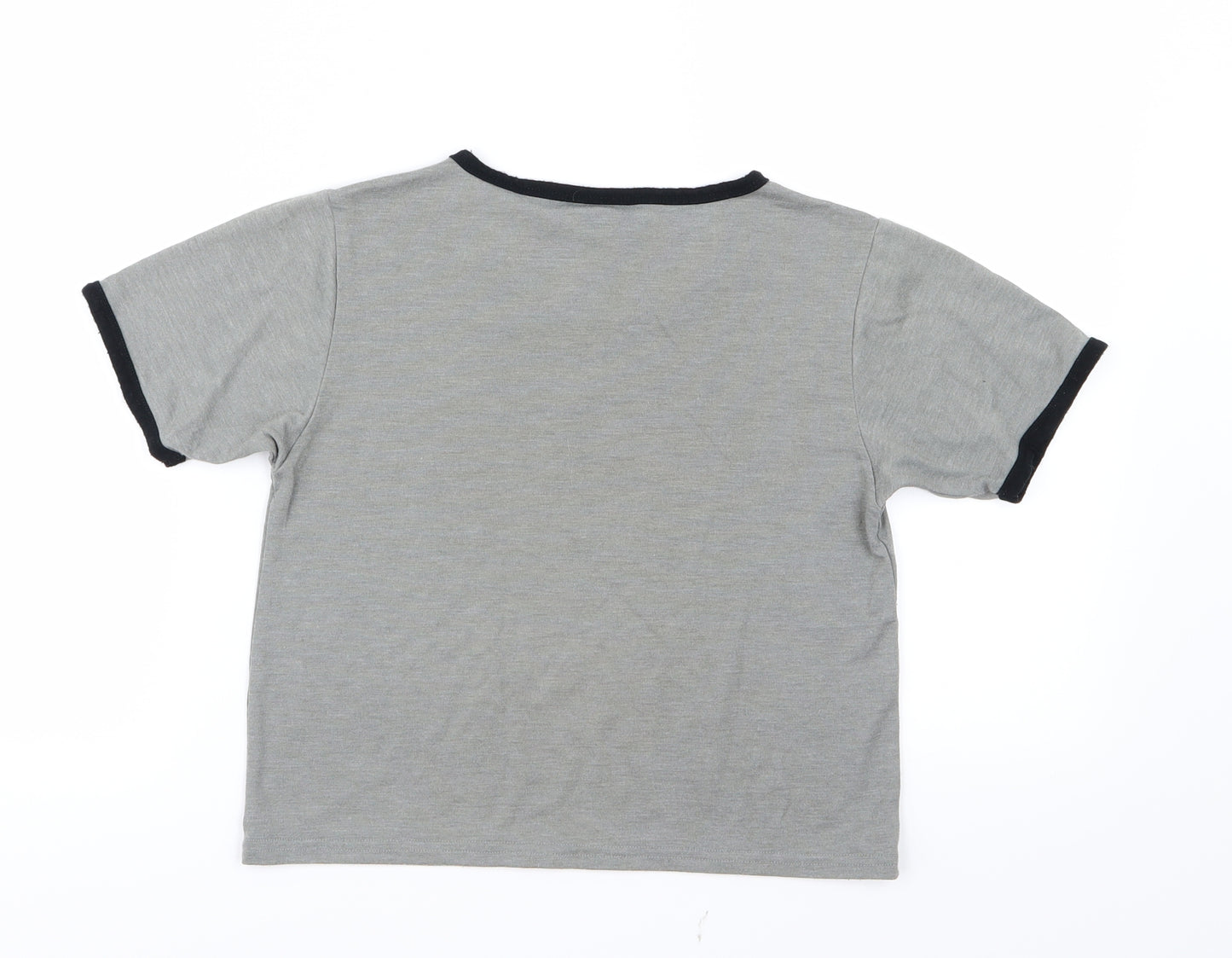 Topshop Womens Grey   Cropped T-Shirt Size 8