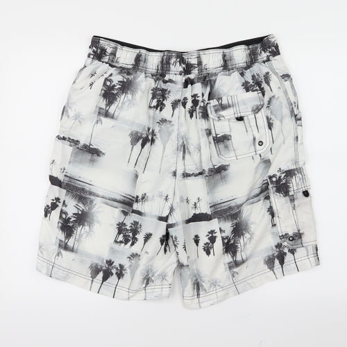 George Mens Black Geometric  Bermuda Shorts Size L - Swim Short