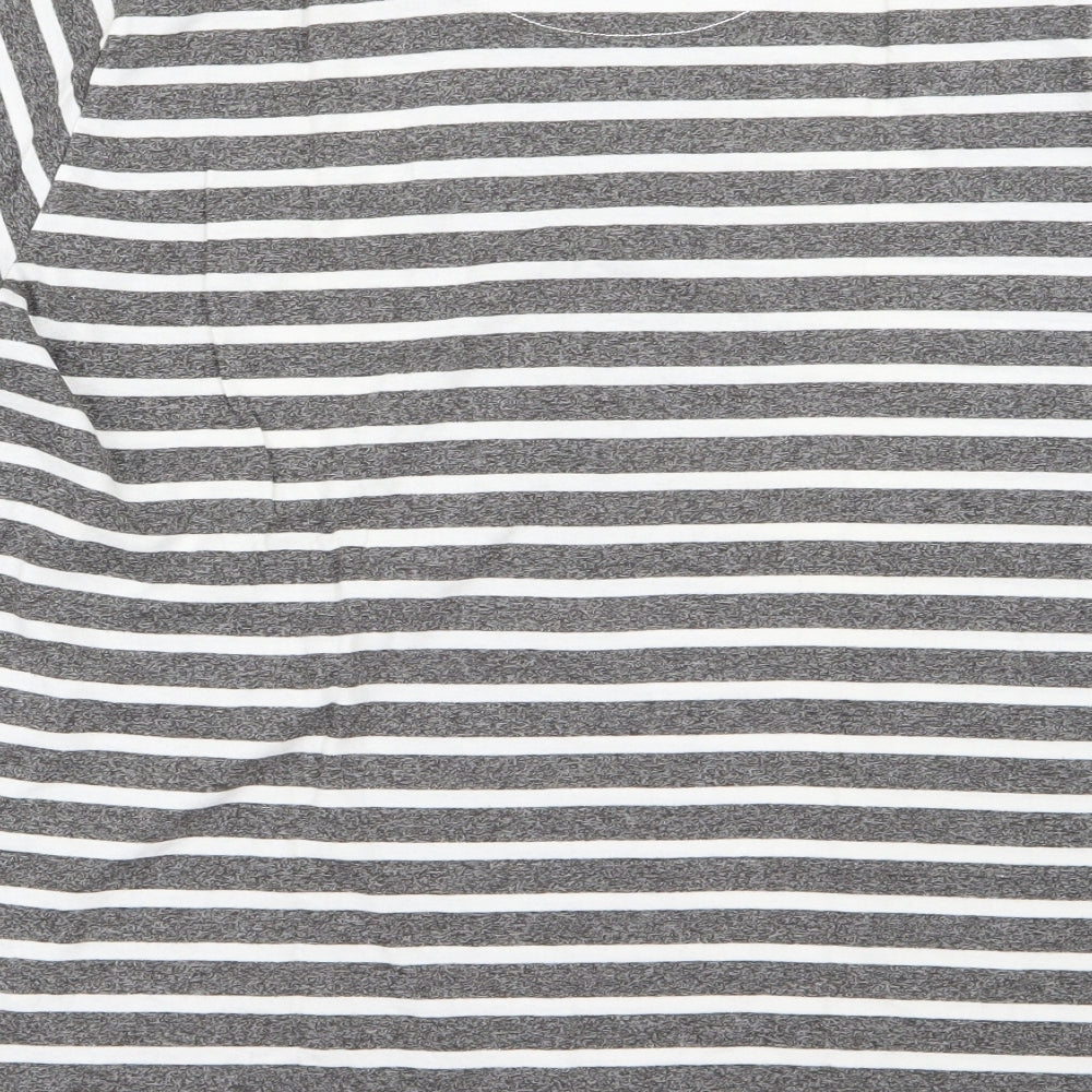 Matalan Mens Grey Striped   T-Shirt Size L