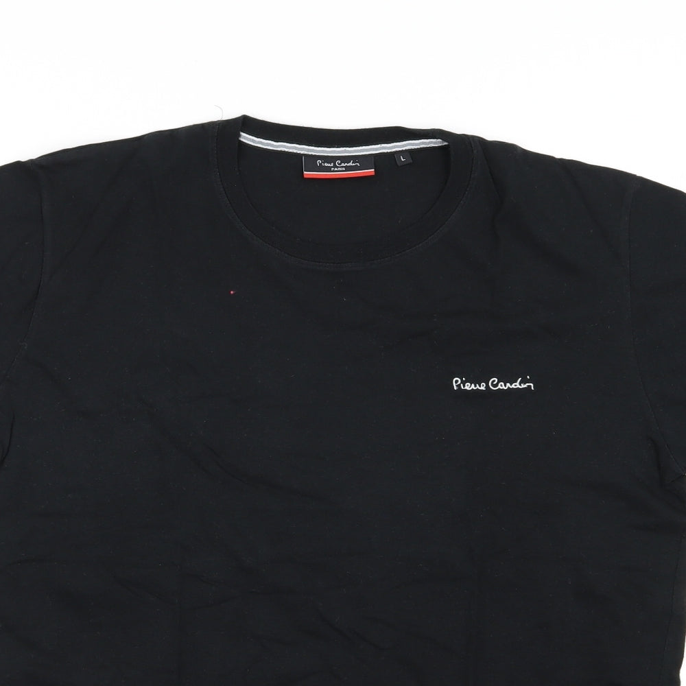 Pierre Cardin Mens Black    T-Shirt Size L