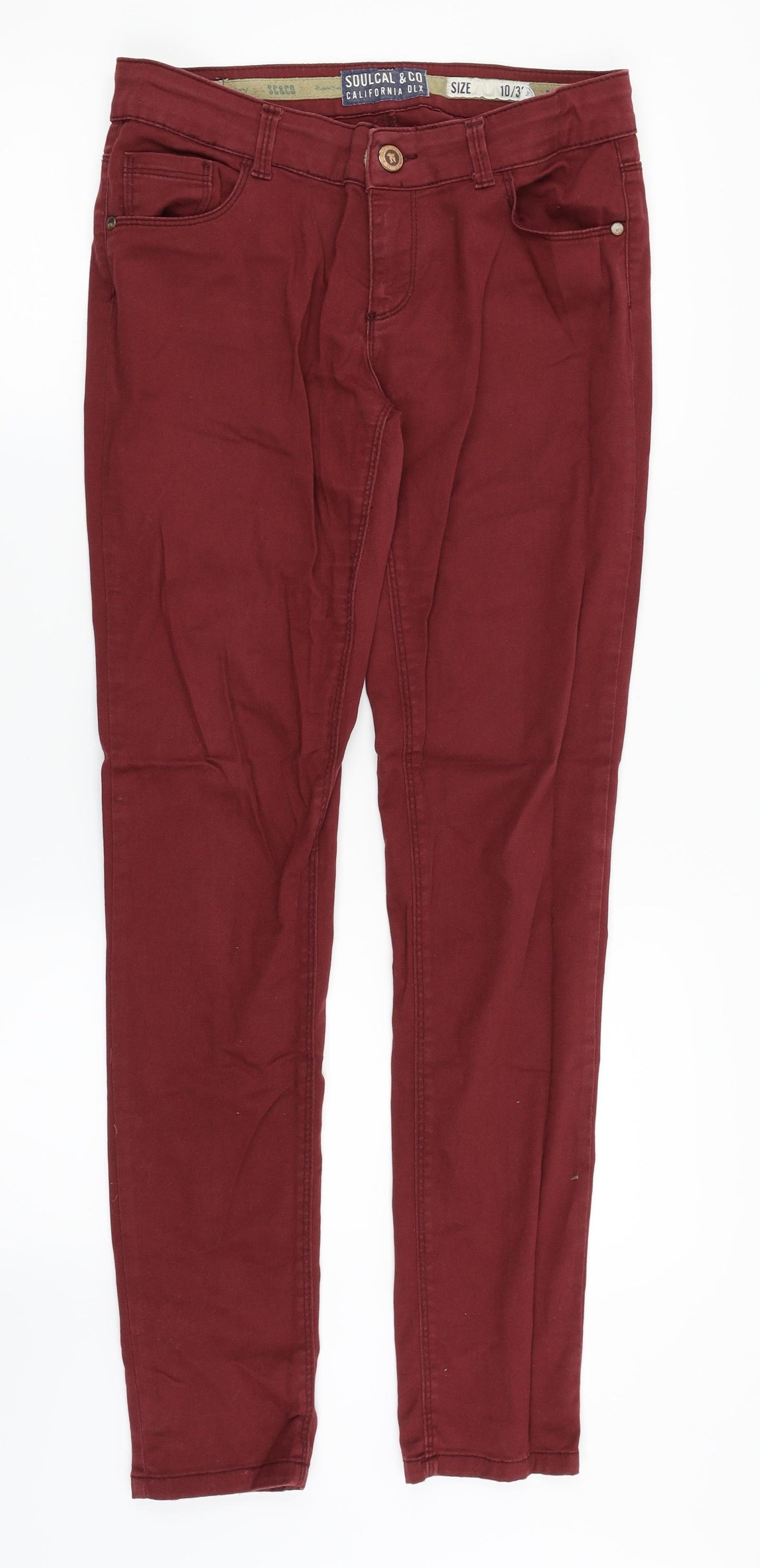 SoulCal&Co Womens Red   Chino Trousers Size 10 L30 in