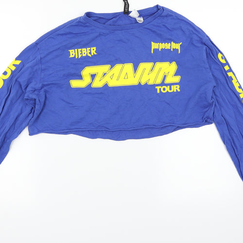 H&M Womens Blue   Pullover Jumper Size S  - Justin Beiber Tour