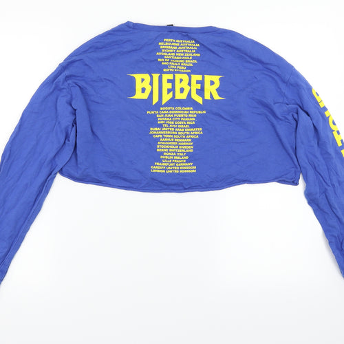 H&M Womens Blue   Pullover Jumper Size S  - Justin Beiber Tour