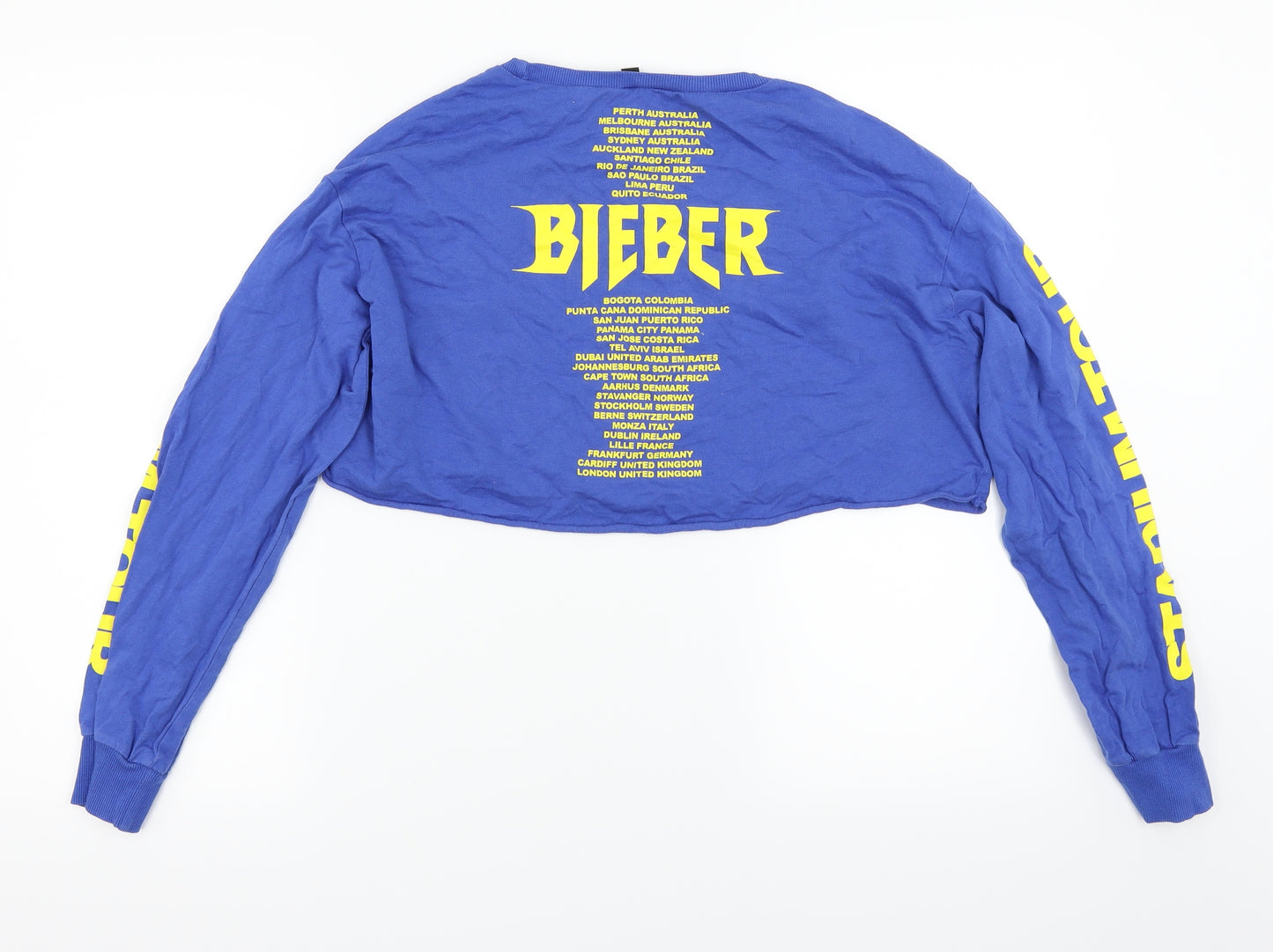 H&M Womens Blue   Pullover Jumper Size S  - Justin Beiber Tour