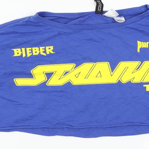 H&M Womens Blue   Pullover Jumper Size S  - Justin Beiber Tour