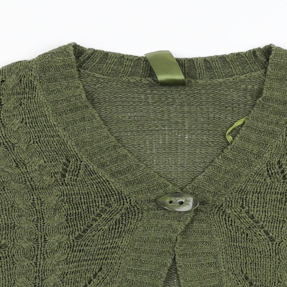 Made with love Womens Green   Cardigan Jumper Size 12