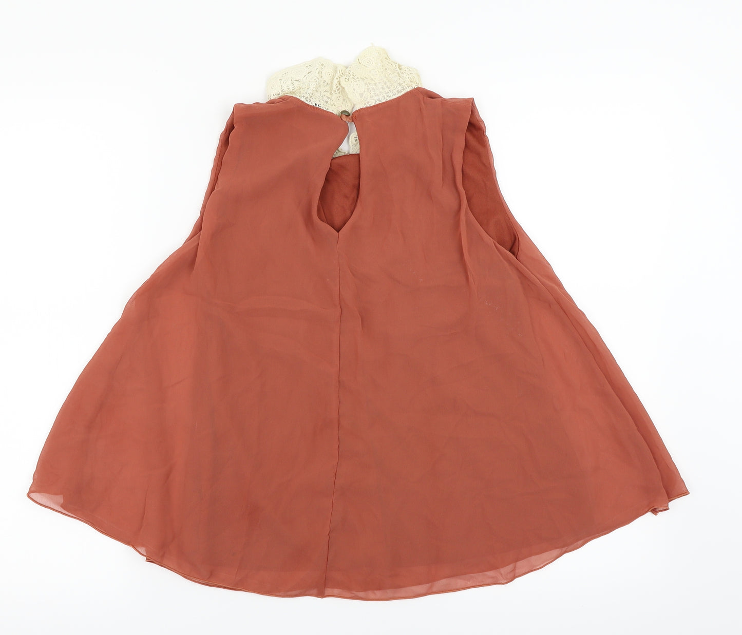 Ribbon Womens Orange   Basic Blouse Size 8