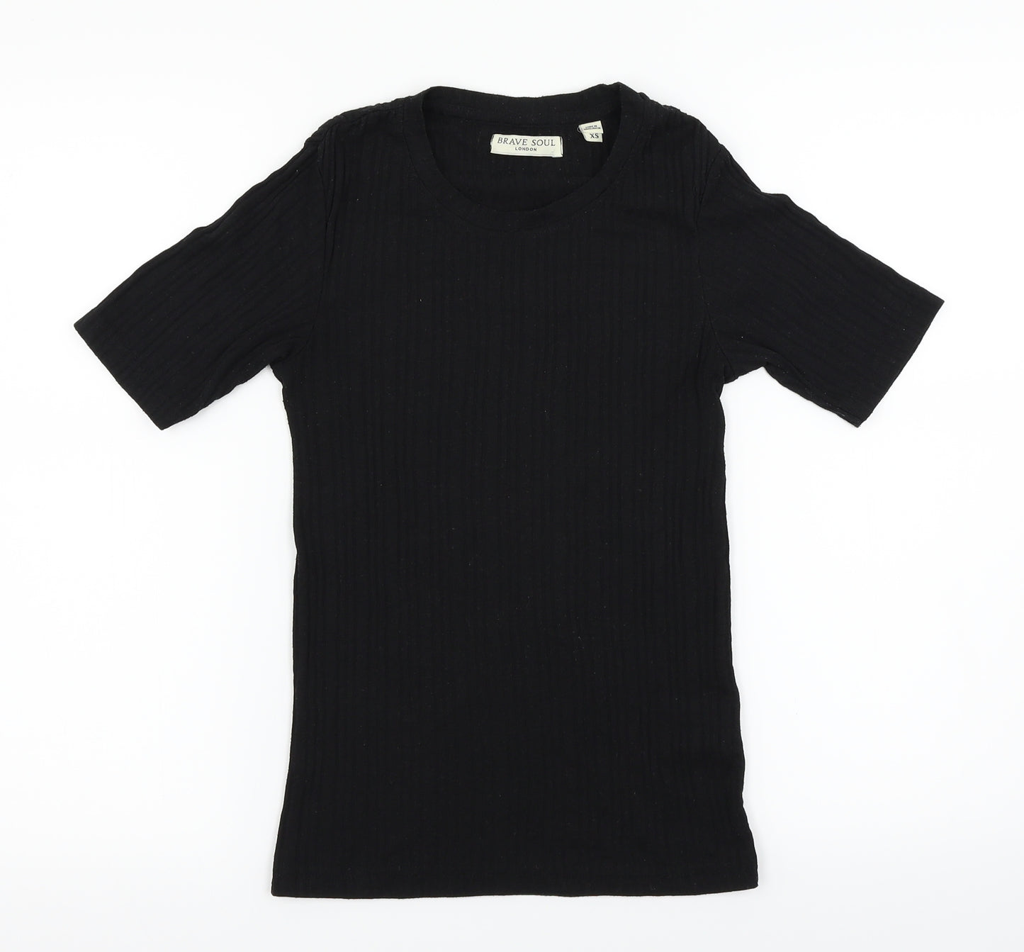 Brave Soul Womens Black   Basic T-Shirt Size XS