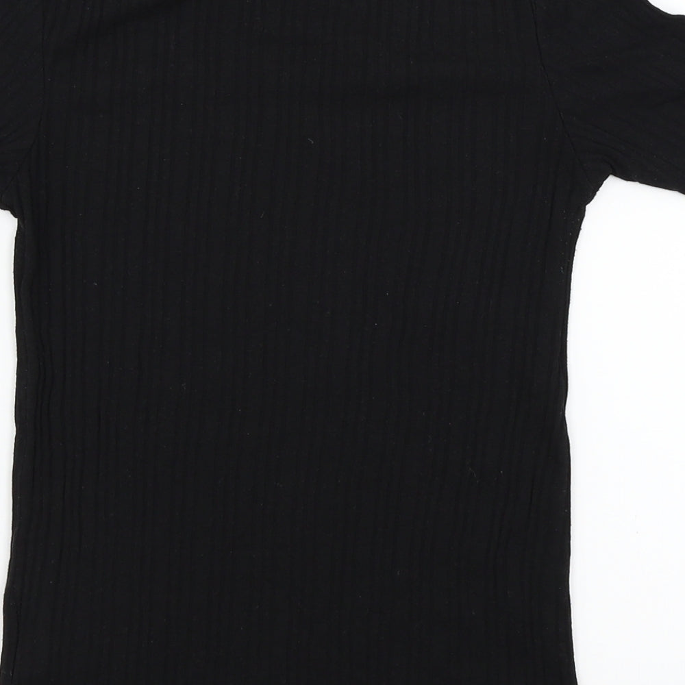 Brave Soul Womens Black   Basic T-Shirt Size XS