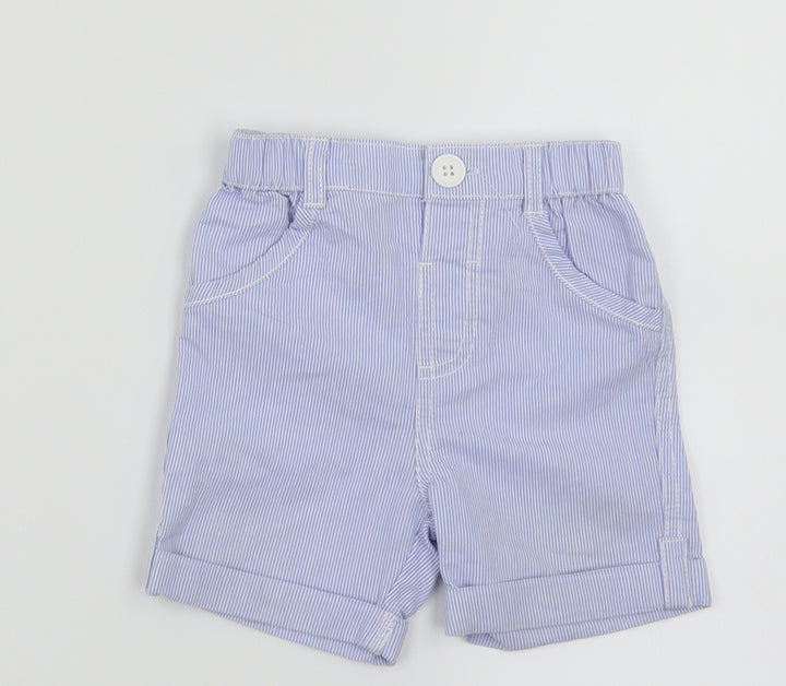 George Baby Blue Striped  Cargo Trousers Size 9-12 Months