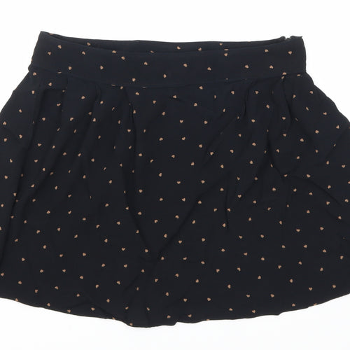 NEXT Womens Black Polka Dot  Skater Skirt Size 14  - Love Hearts