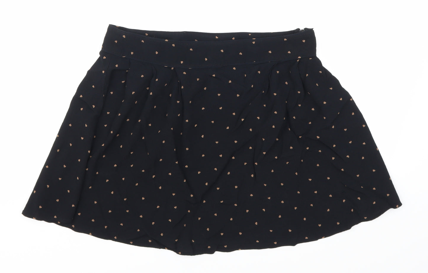 NEXT Womens Black Polka Dot  Skater Skirt Size 14  - Love Hearts