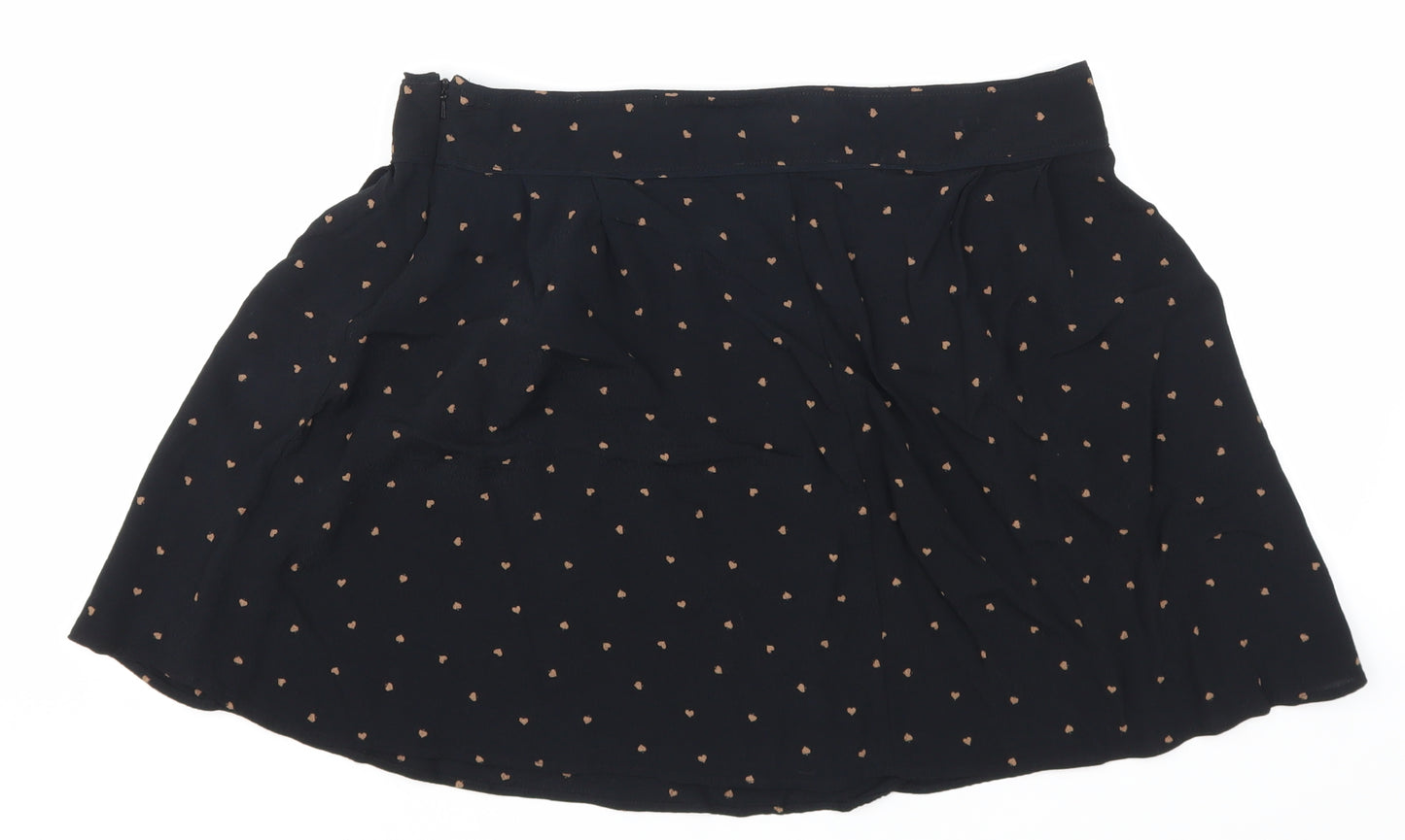 NEXT Womens Black Polka Dot  Skater Skirt Size 14  - Love Hearts