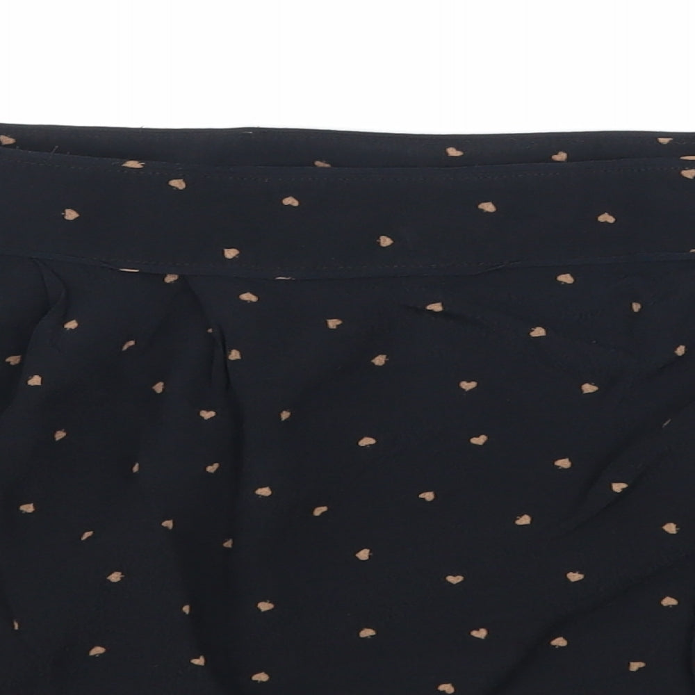 NEXT Womens Black Polka Dot  Skater Skirt Size 14  - Love Hearts