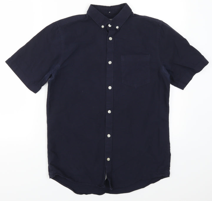 River Island Mens Blue Button-Up Size S