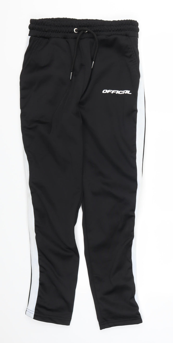 Boohoo Womens Black Sweatpants Trousers Size S L27 in - Official