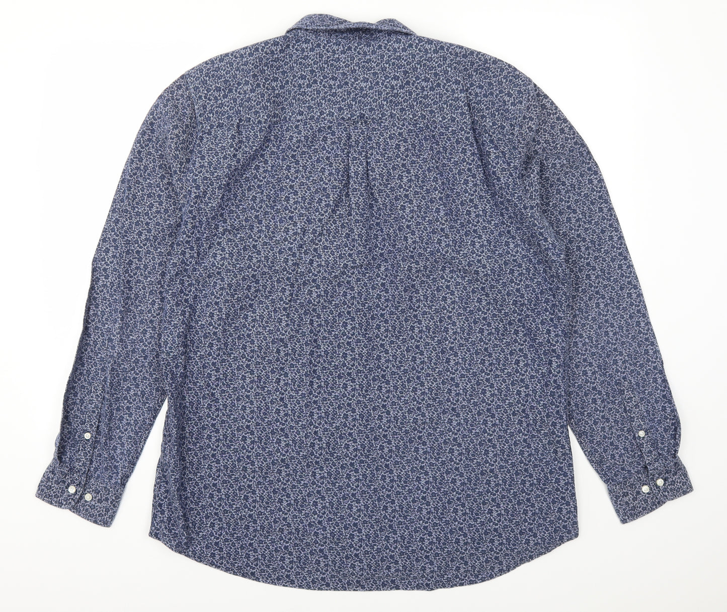 F&F Mens Blue Floral   Button-Up Size XL