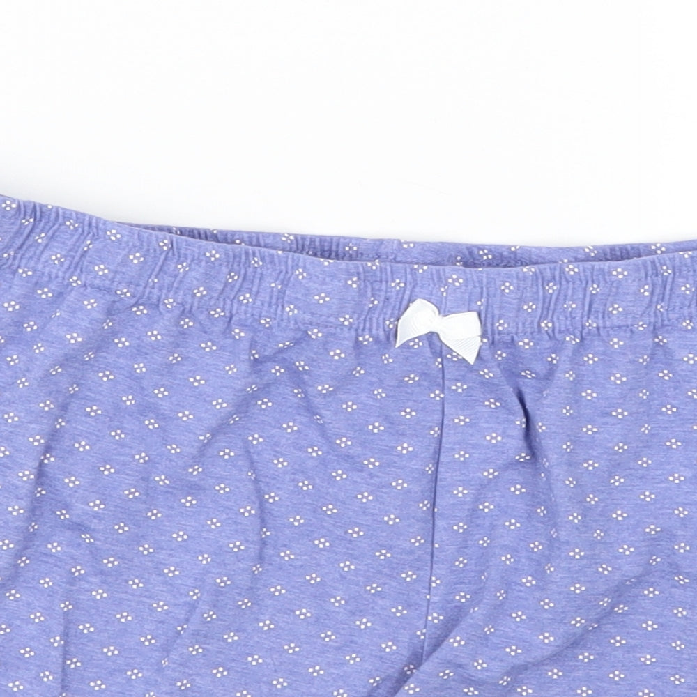 Primark Womens Blue Polka Dot Lace Sweat Shorts Size 14 - Loungewear