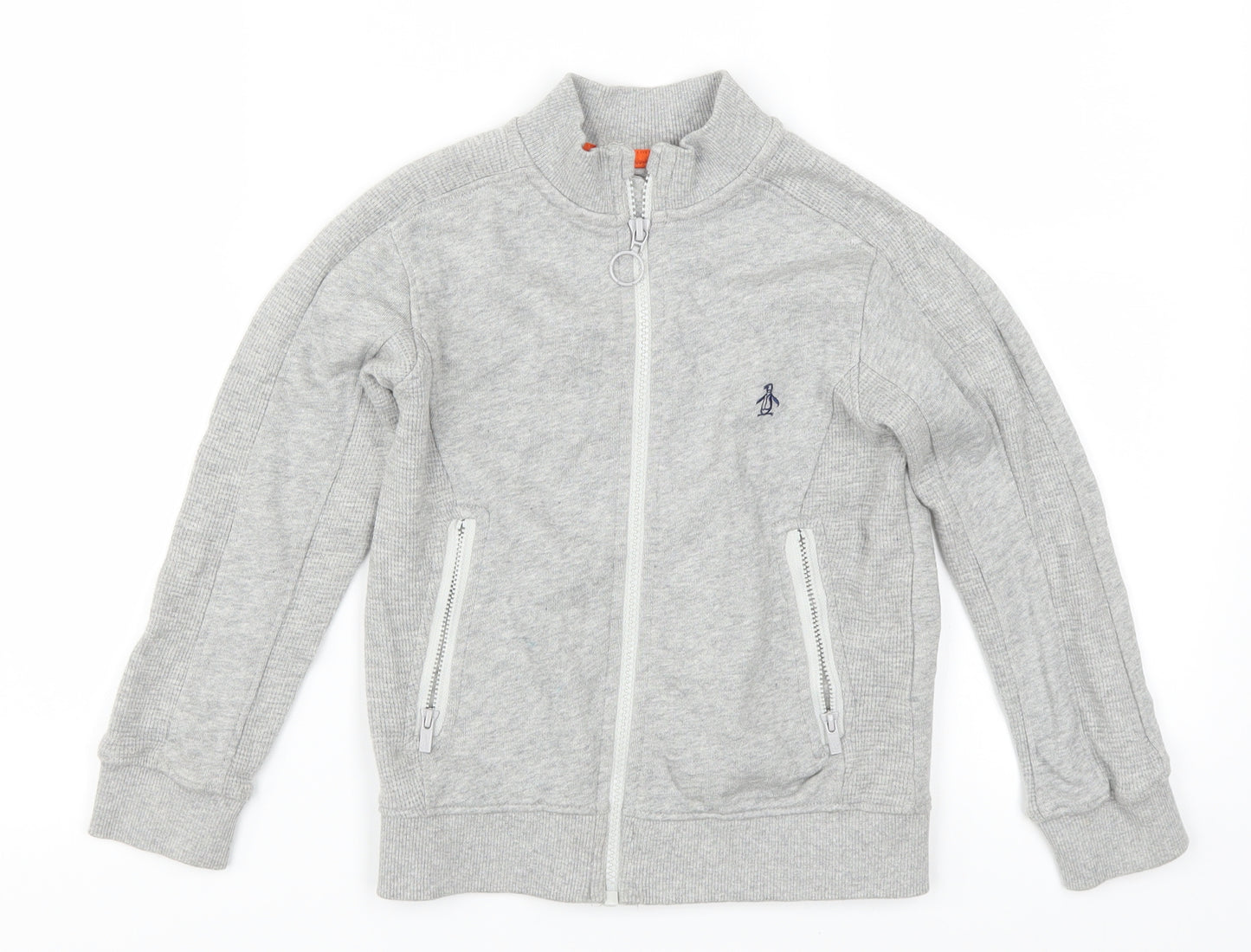 Penguin Boys Grey   Full Zip Sweatshirt Size 5-6 Years