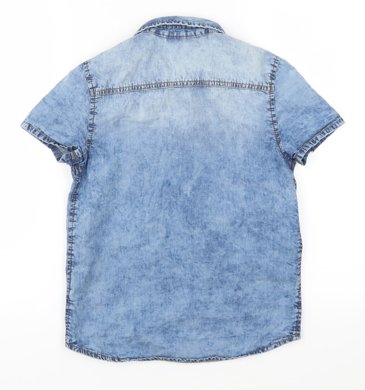 Destination Boys Blue  Denim Basic Button-Up Size 9 Years