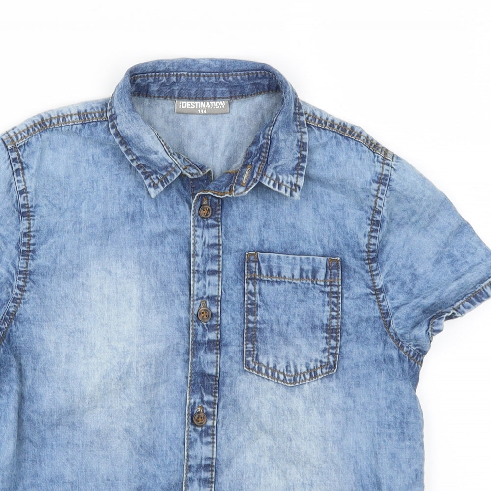 Destination Boys Blue  Denim Basic Button-Up Size 9 Years