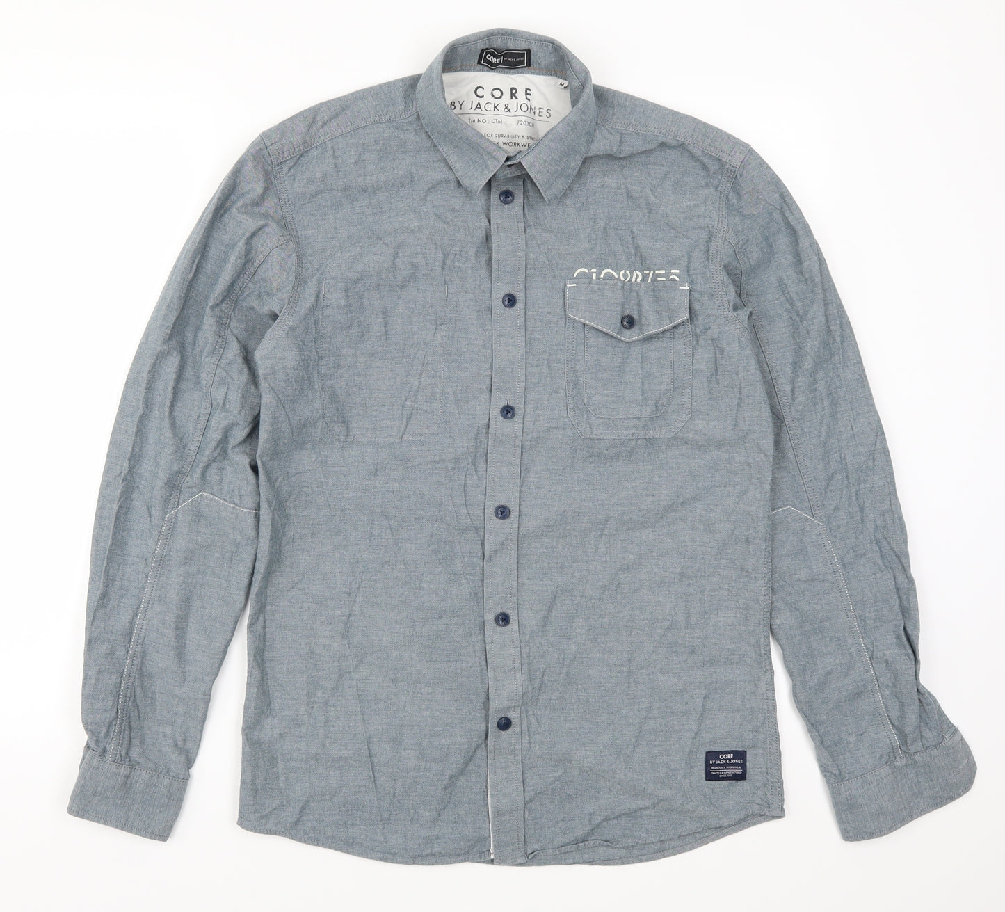 JACK & JONES Mens Grey    Button-Up Size M