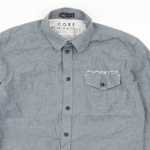 JACK & JONES Mens Grey    Button-Up Size M