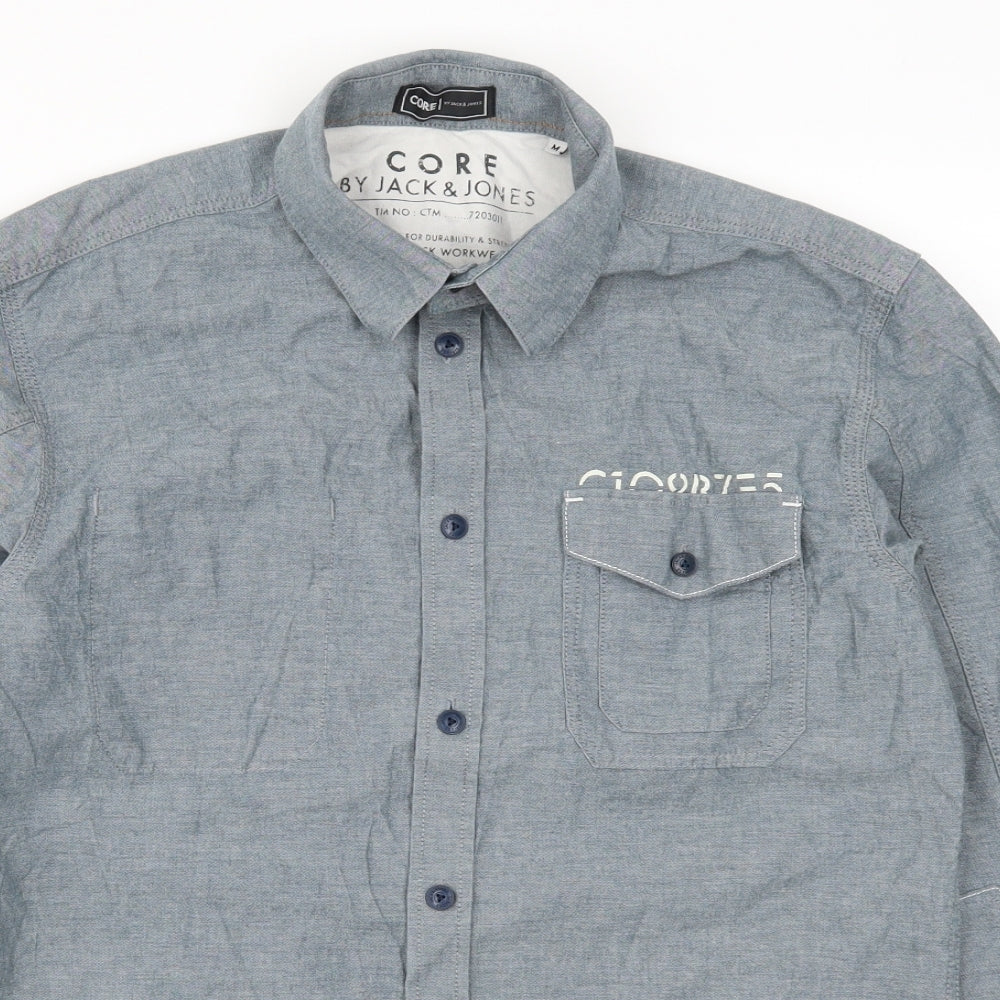 JACK & JONES Mens Grey    Button-Up Size M