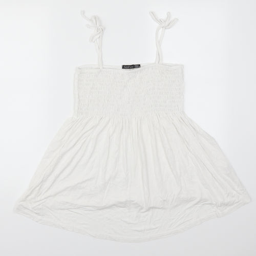 Boohoo Womens White   Basic Tank Size 12