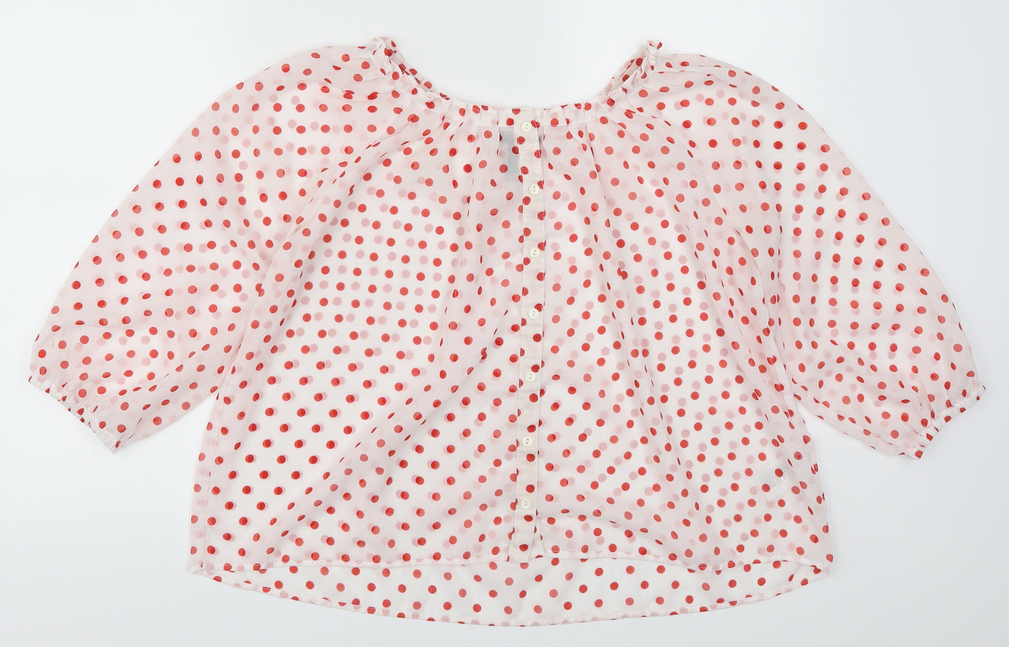 H&M Womens Red Polka Dot  Basic Button-Up Size 6