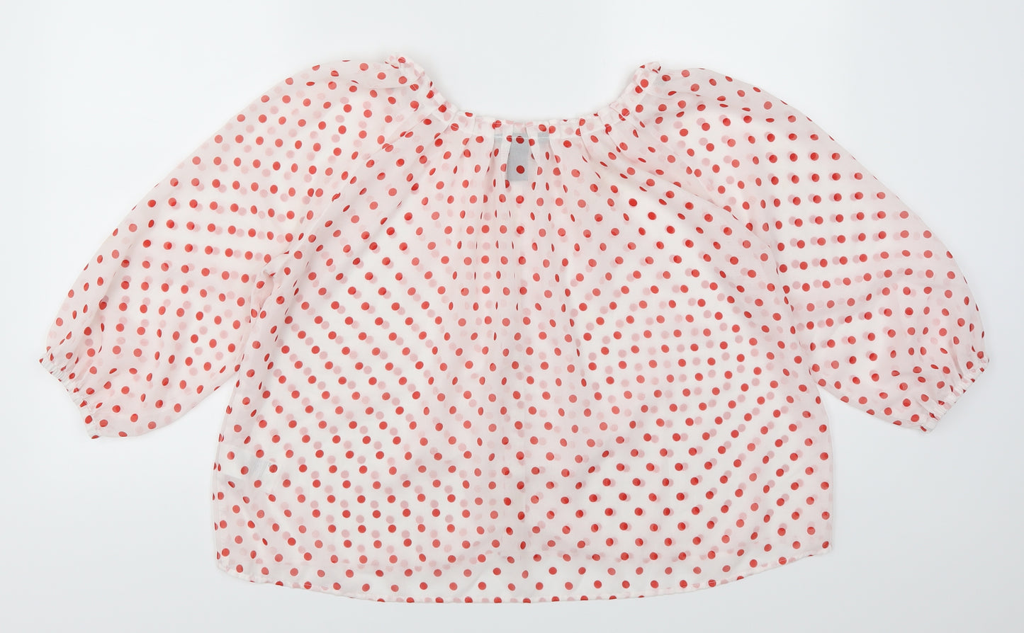H&M Womens Red Polka Dot  Basic Button-Up Size 6