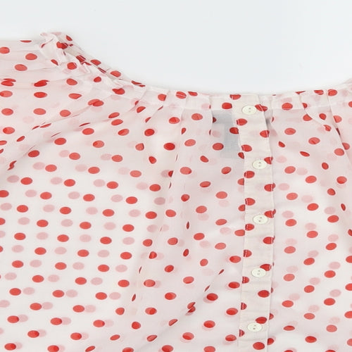 H&M Womens Red Polka Dot  Basic Button-Up Size 6