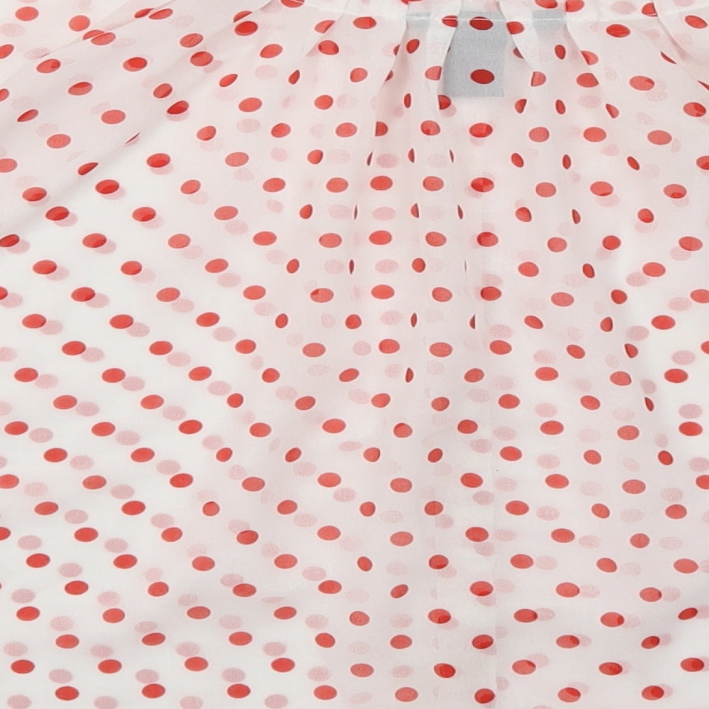 H&M Womens Red Polka Dot  Basic Button-Up Size 6