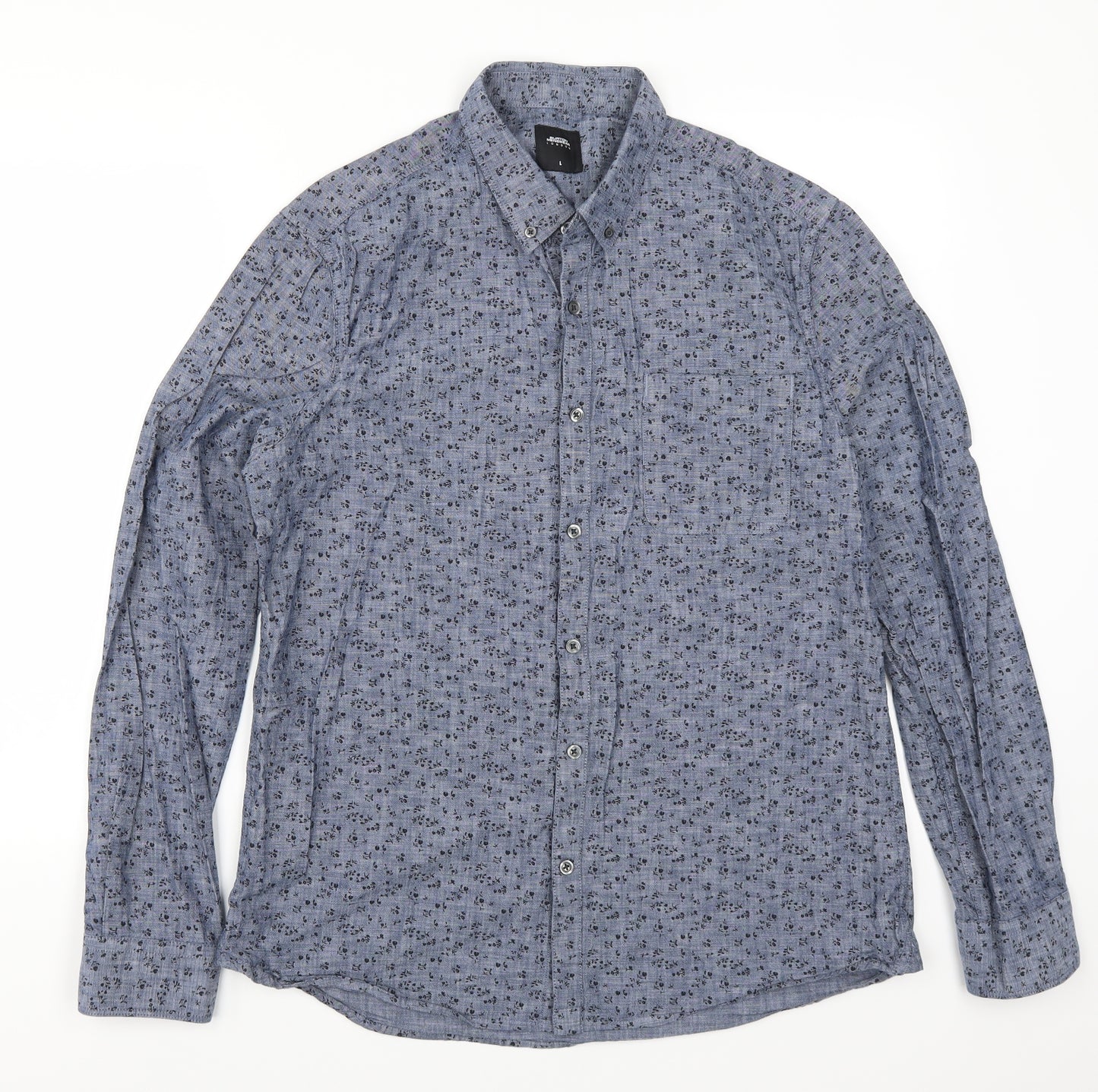 Burton Mens Blue Floral   Button-Up Size L