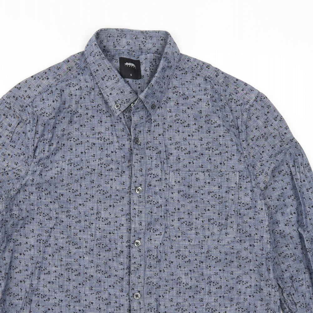 Burton Mens Blue Floral   Button-Up Size L