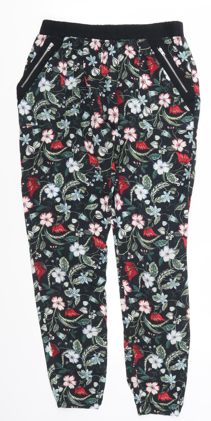 TU Womens Multicoloured Floral Trousers Size 8 L27 in