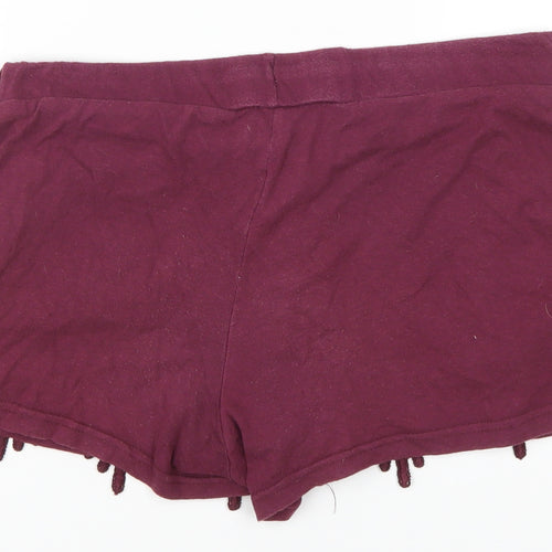 Primark Womens Purple  Lace Sweat Shorts Size 6 - Plum