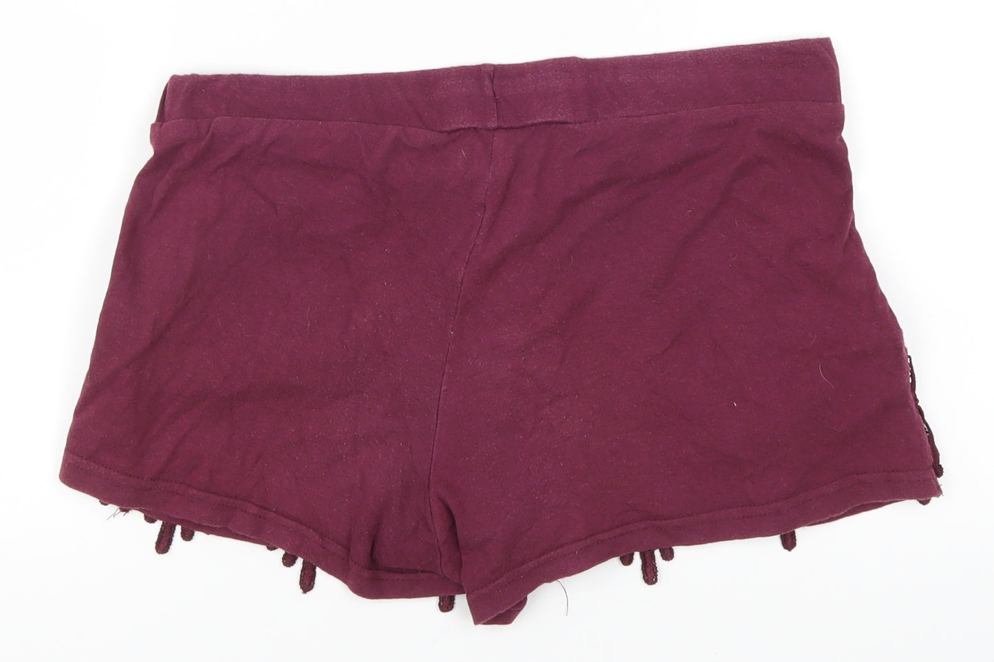Primark Womens Purple  Lace Sweat Shorts Size 6 - Plum