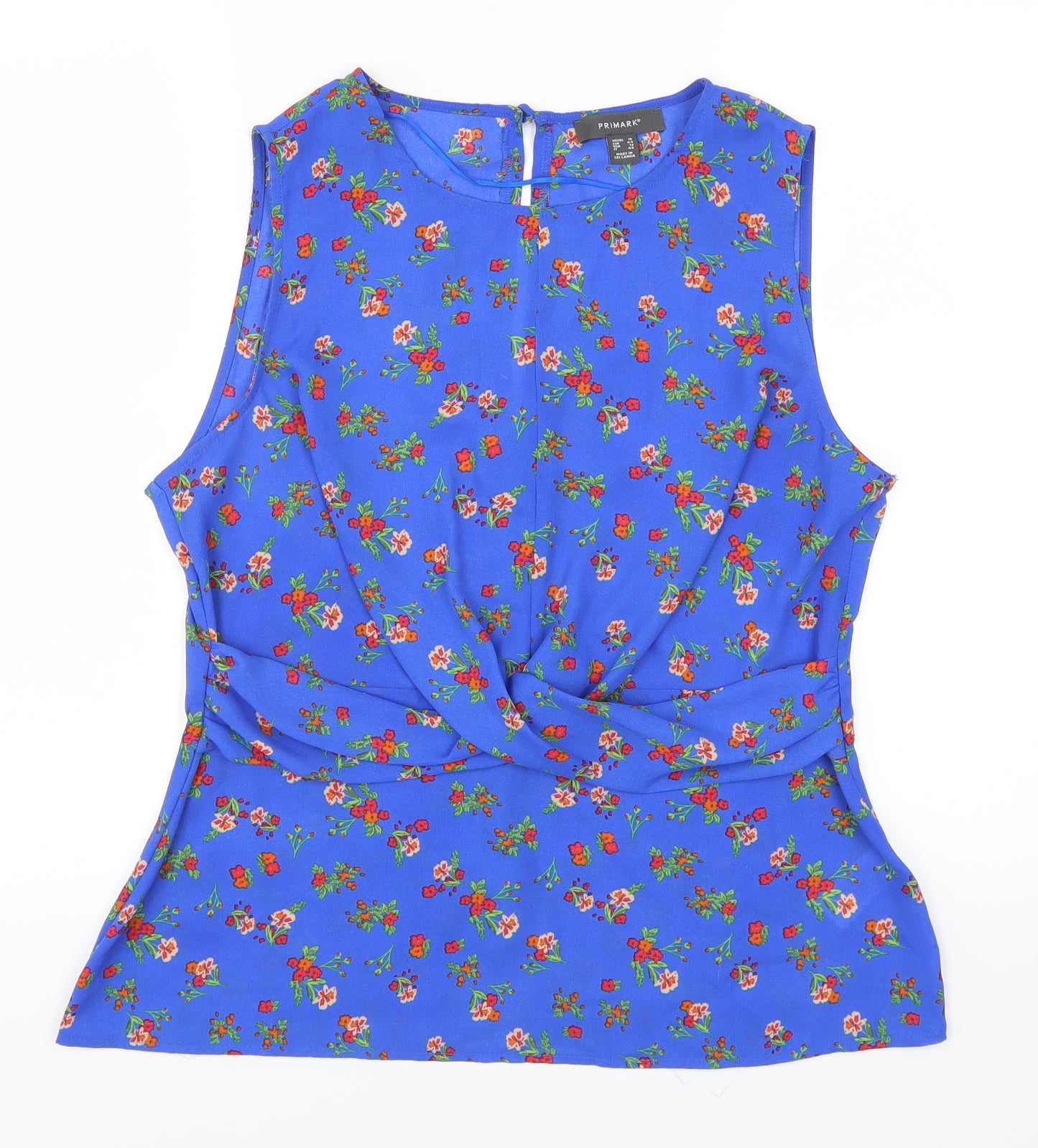 Primark Womens Blue Floral  Basic Tank Size 16