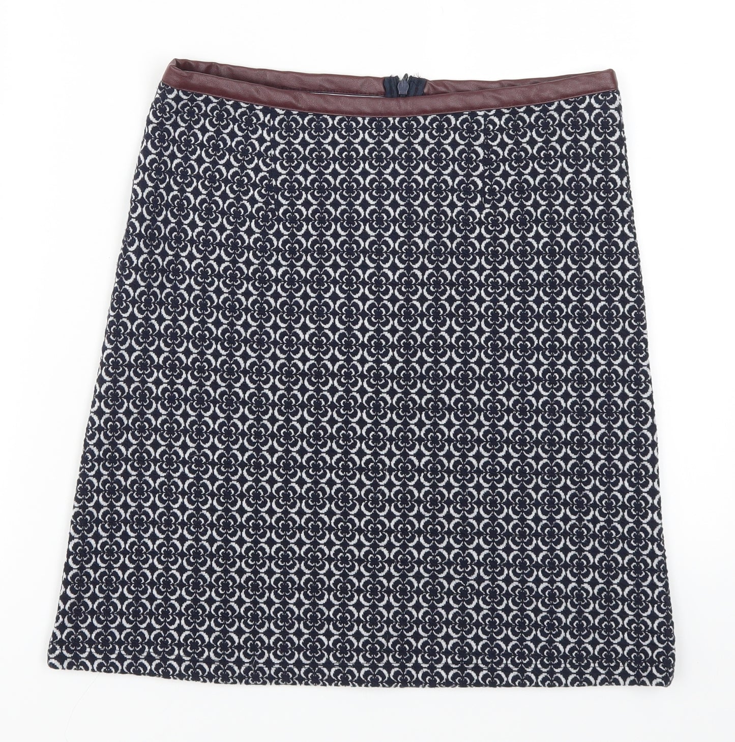 TU Womens Blue Geometric  A-Line Skirt Size 8