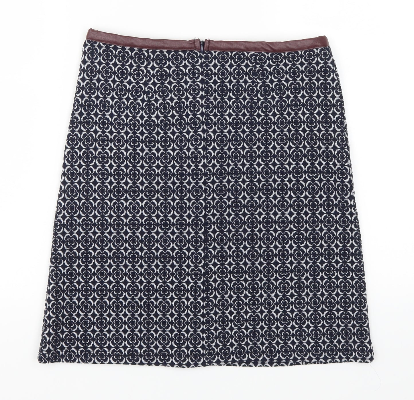 TU Womens Blue Geometric  A-Line Skirt Size 8