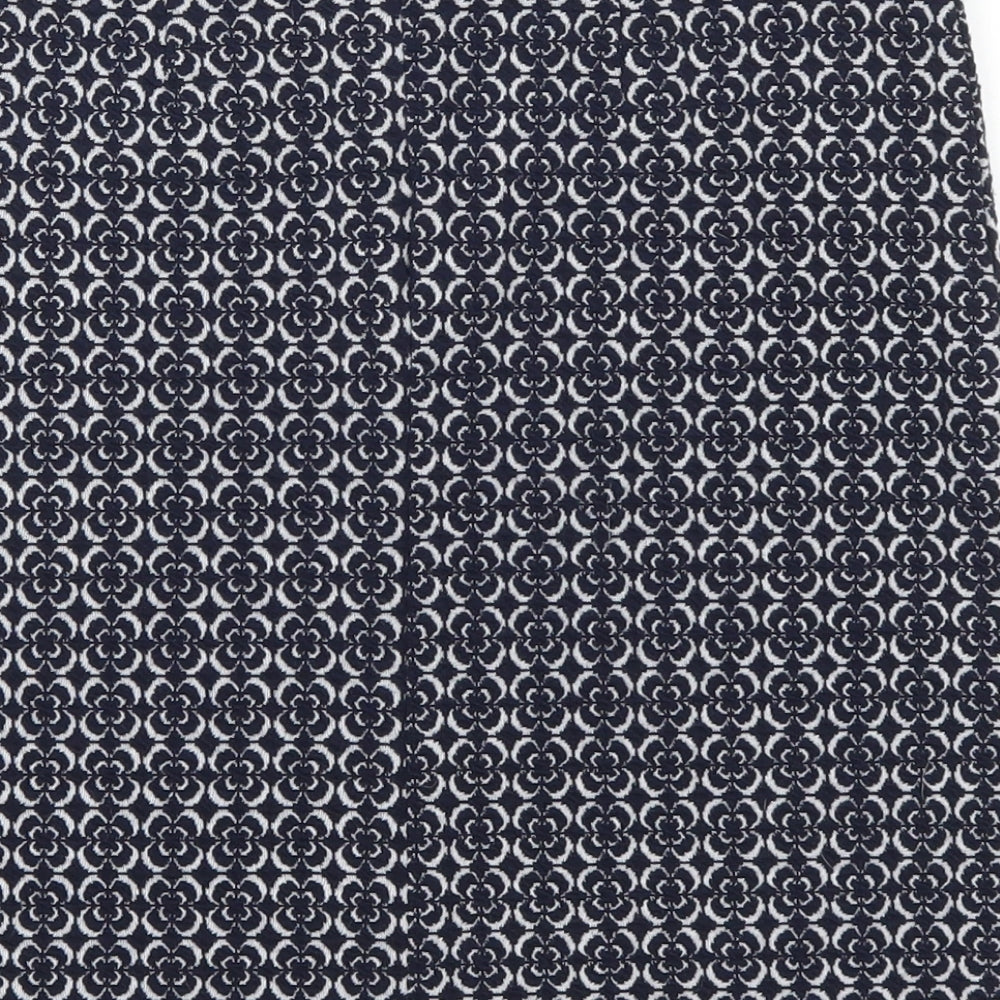 TU Womens Blue Geometric  A-Line Skirt Size 8