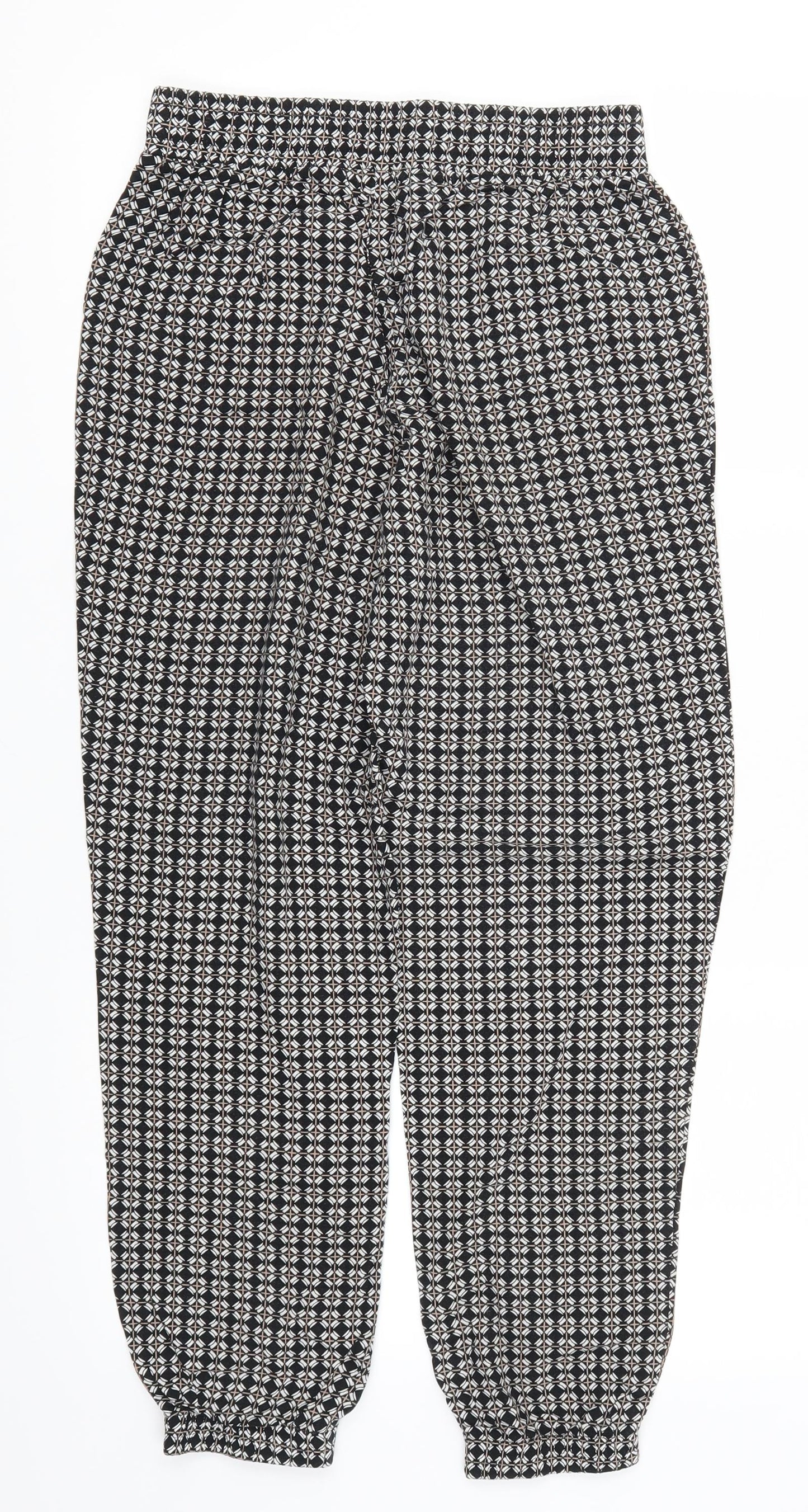 F&F Womens Grey Geometric  Trousers  Size 8 L26 in