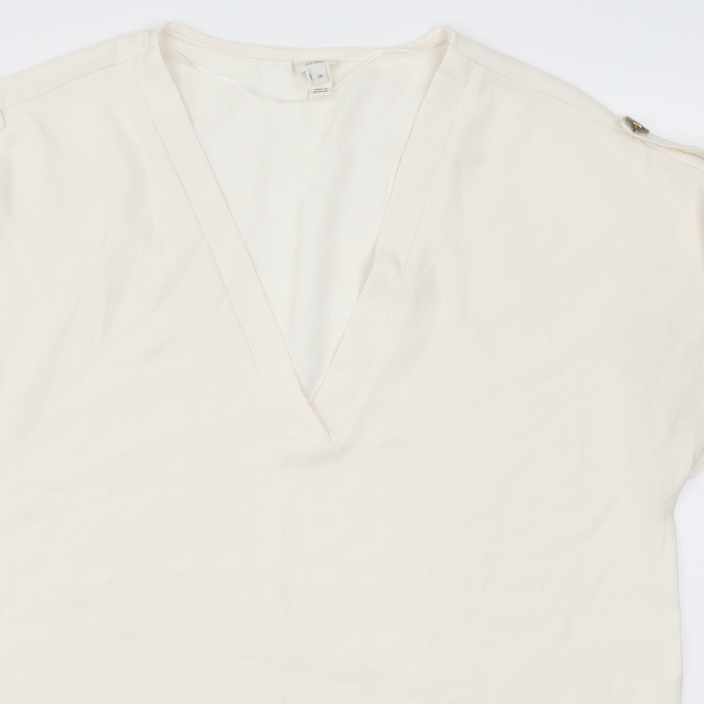River Island Womens White   Basic T-Shirt Size 16  - Cream