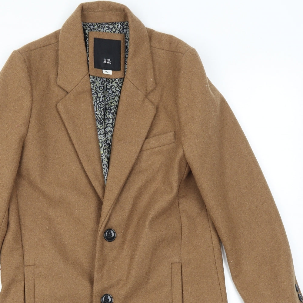 River Island Girls Brown   Pea Coat Coat Size 11 Years