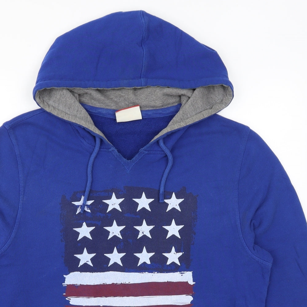 New Balance Mens Blue   Pullover Hoodie Size L  - American Flag