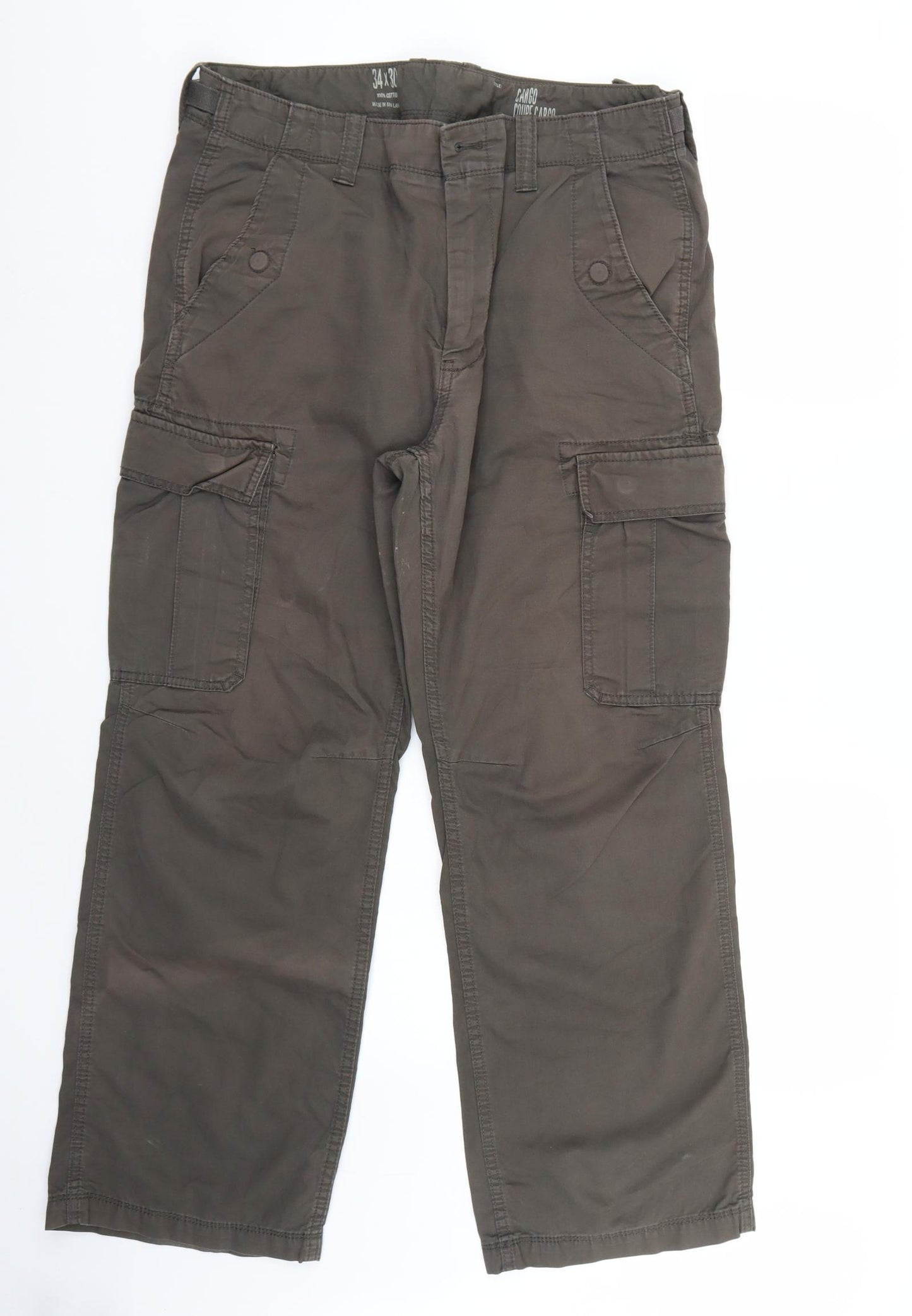 Preworn Mens Brown   Cargo Trousers Size 34 L30 in